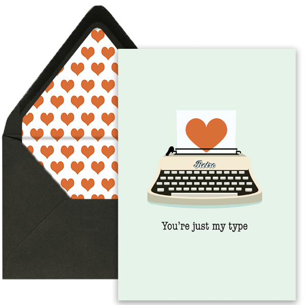 Just My Type Vintage Typewriter Love Greeting Card