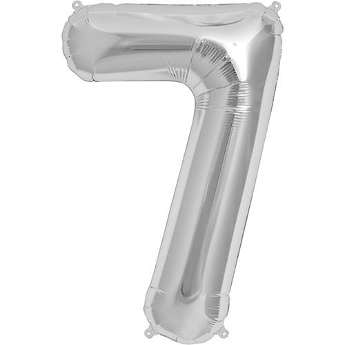 34" Silver Number 7 Foil Balloon