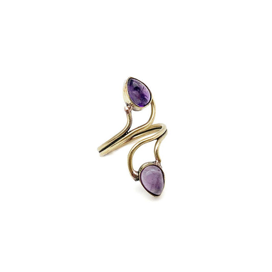 Gold with Double Amethyst Ring