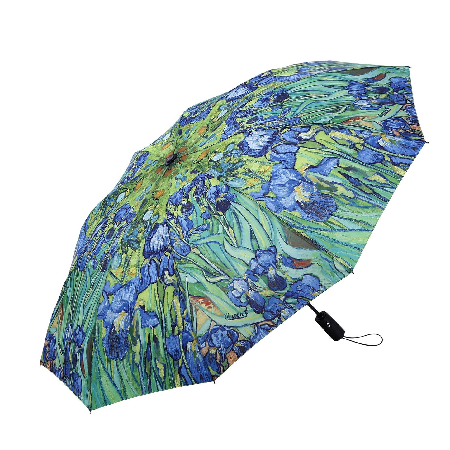 RainCaper van Gogh Irises Folding Travel Umbrella