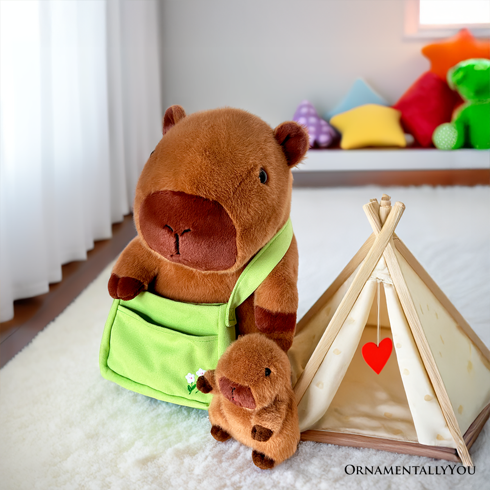 Coco the Capybara and Her Baby Plushie