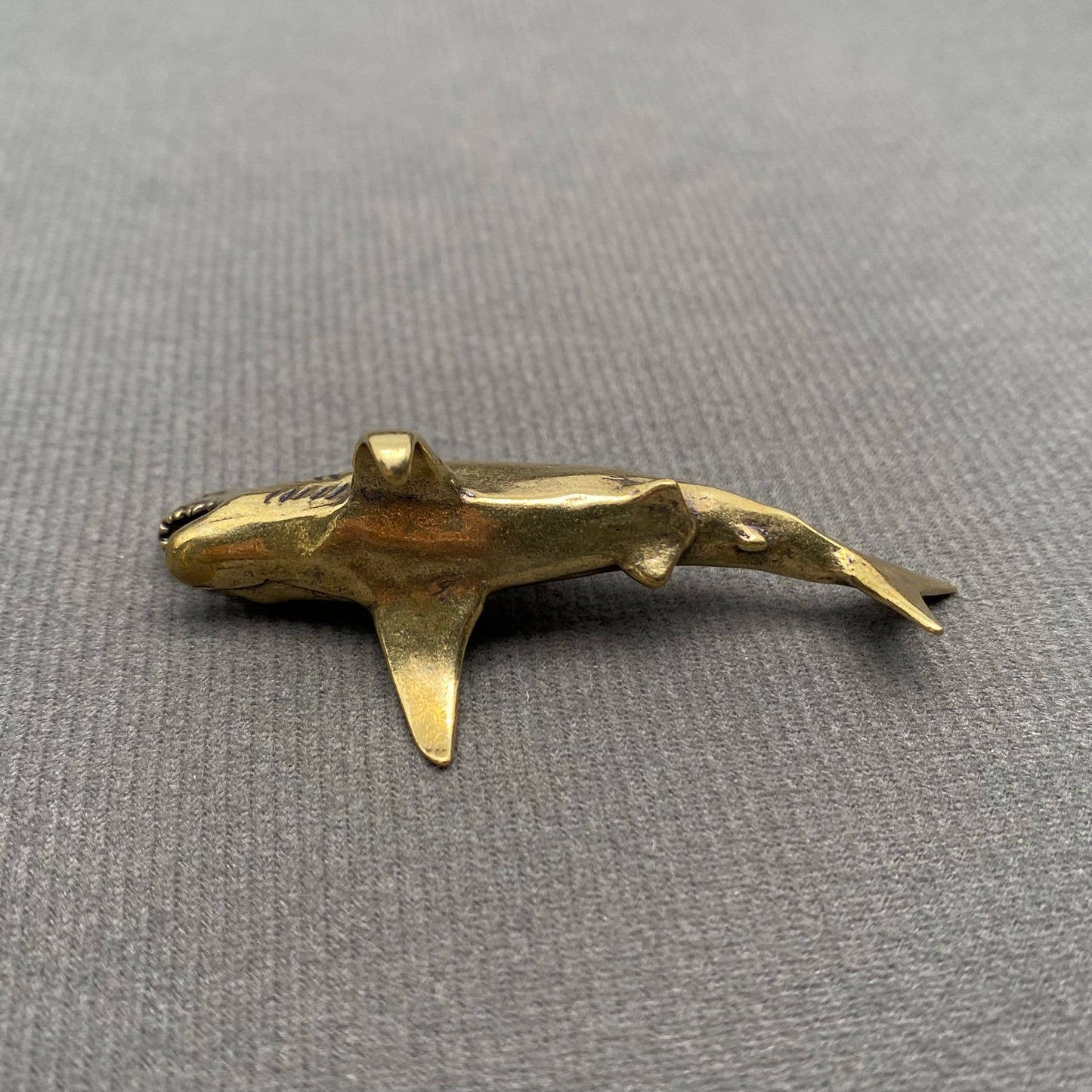 Brass Open Mouth Shark Figurine