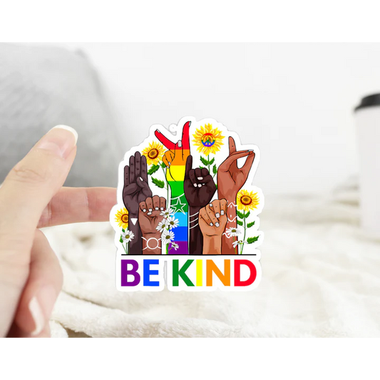 Be Kind ASL Sticker: Transparent Background
