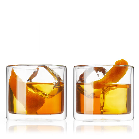 Double-Walled Insulated Whiskey Glasses - Set of 2