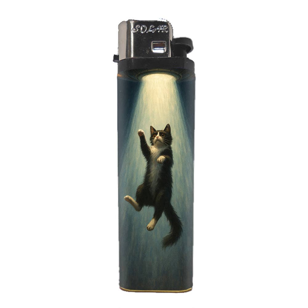 Lighter with a cat design on a white background