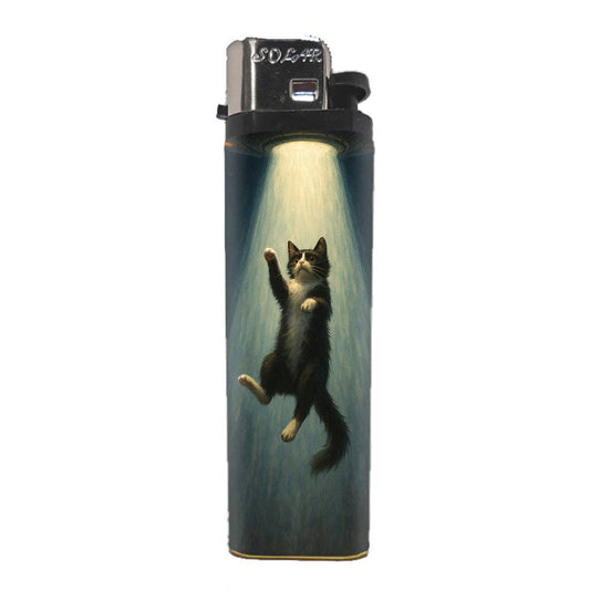 Lighter with a cat design on a white background