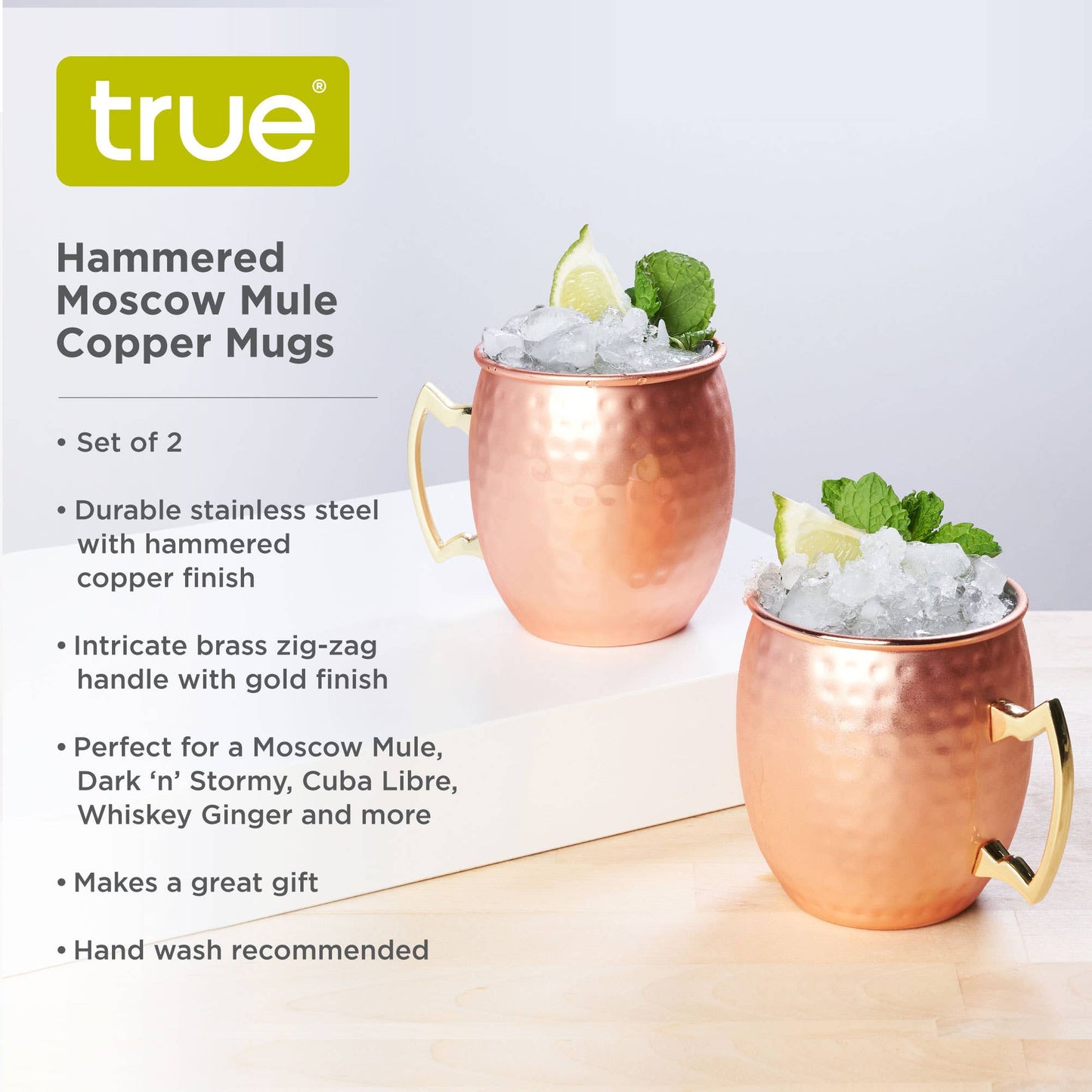 Hammered Copper-Plated Moscow Mule Mugs - Set of 2