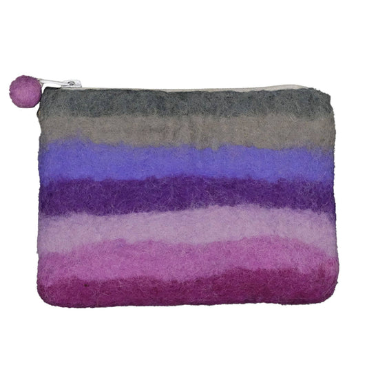 Twilight Stripe Felt Zipper Pouch