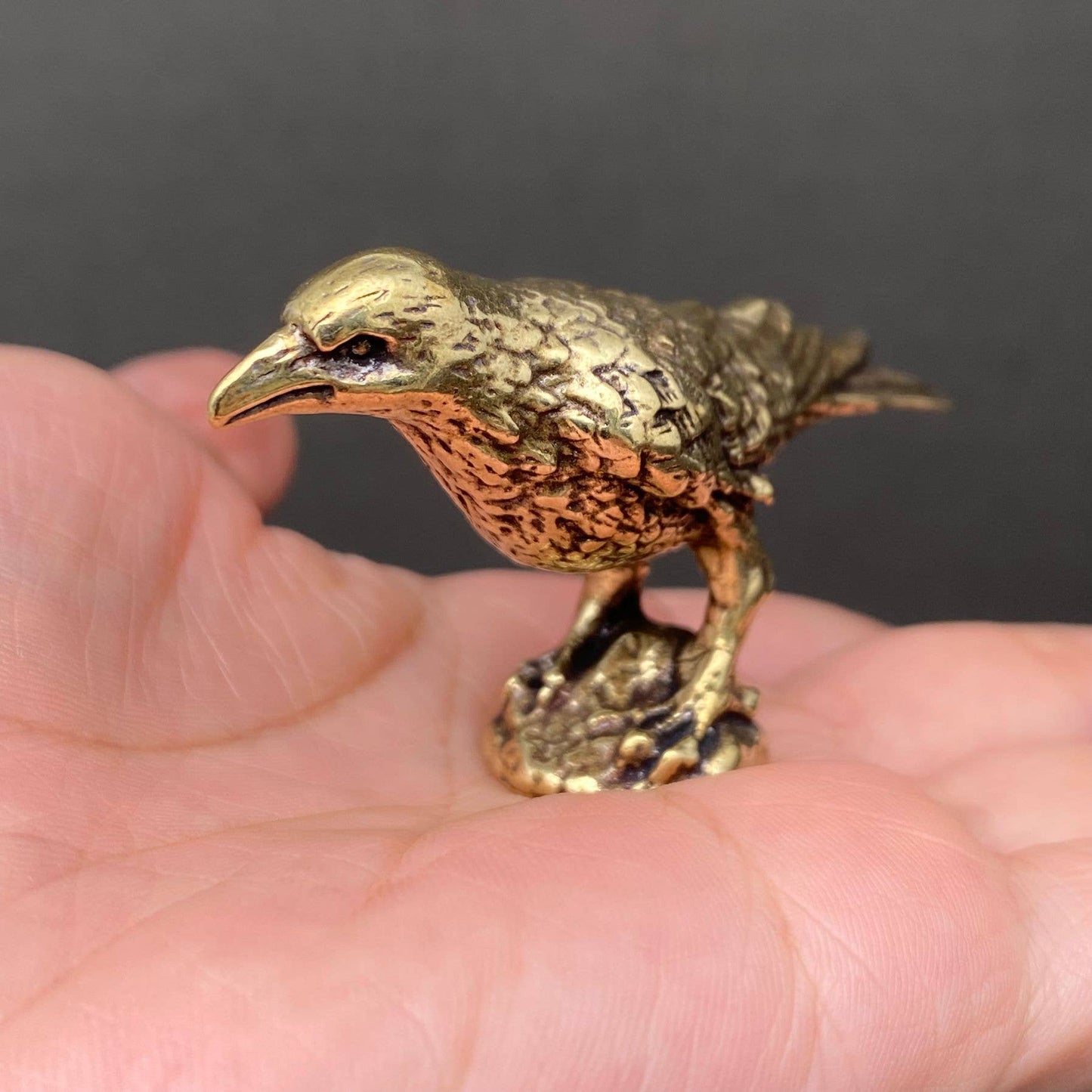 Brass Raven Figurine