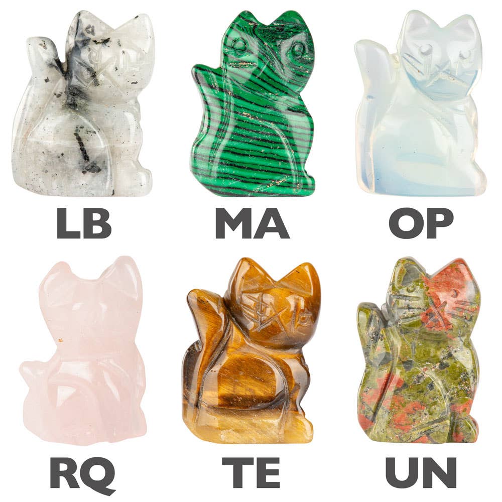 Gemstone Cat - Black Obsidian