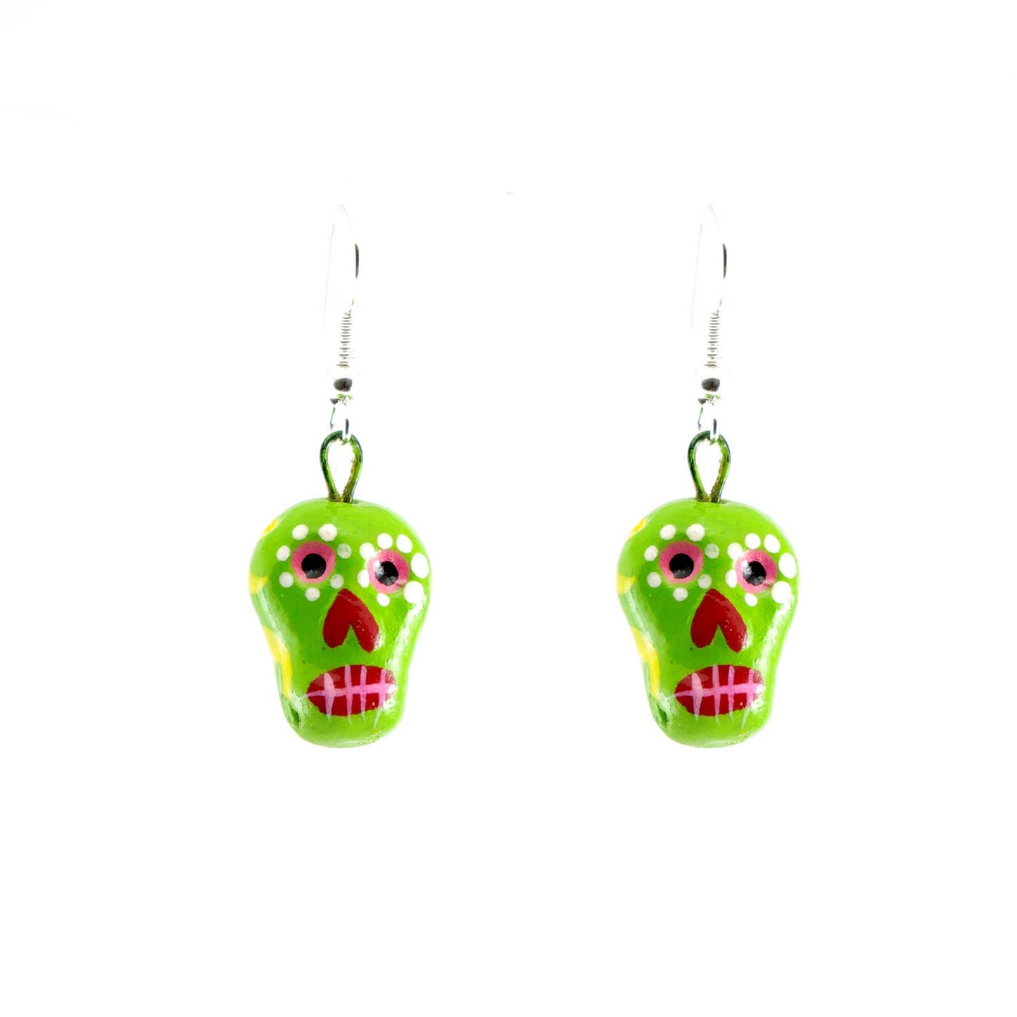Skeleton Sugar Skull Ceramic Earrings