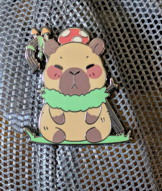 Capybara Druid Class Enamel Pin