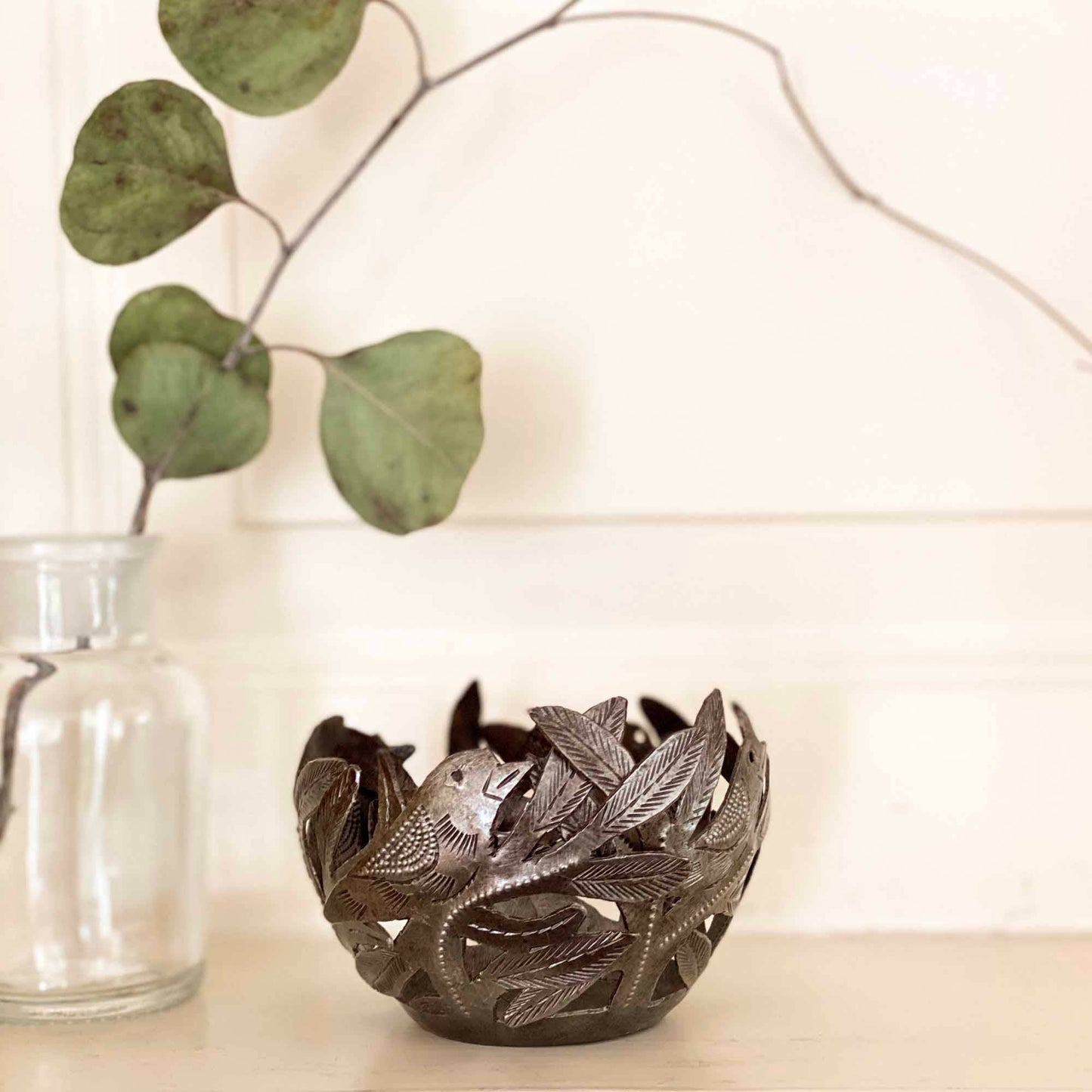 Haitian Metal Drum Bird Bowl