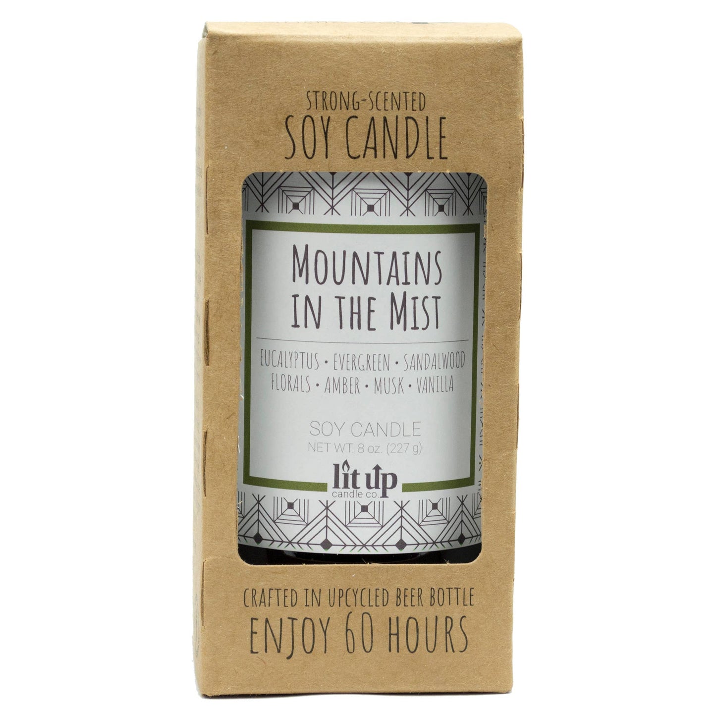 Mountains in the Mist 8 oz. soy candles in beer bottles