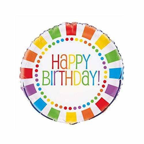18" Rainbow Birthday Mylar Balloon