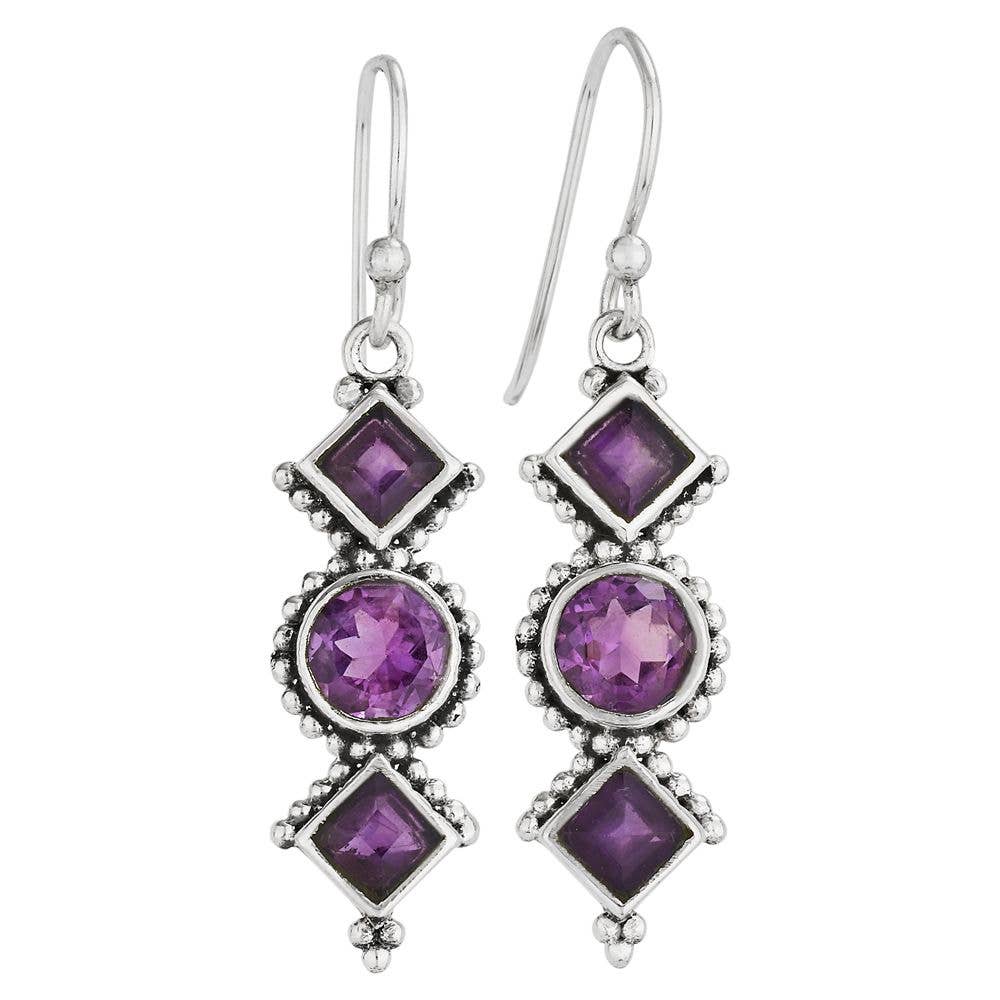 Plum Princess Amethyst Sterling Silver Earrings
