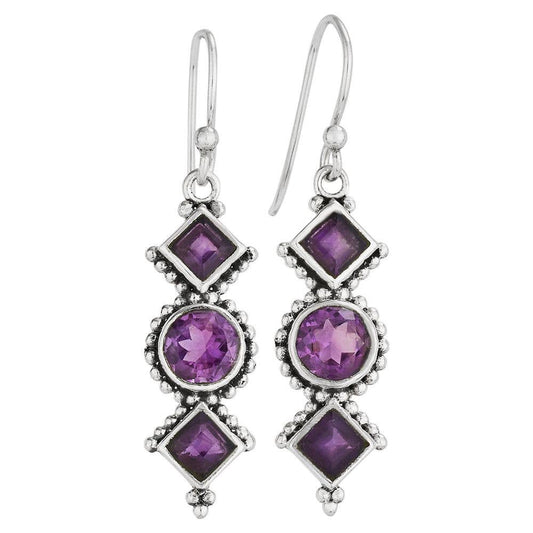 Plum Princess Amethyst Sterling Silver Earrings