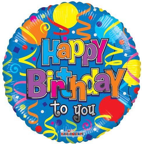 18" Foil Mylar Birthday Festive Circle Balloon