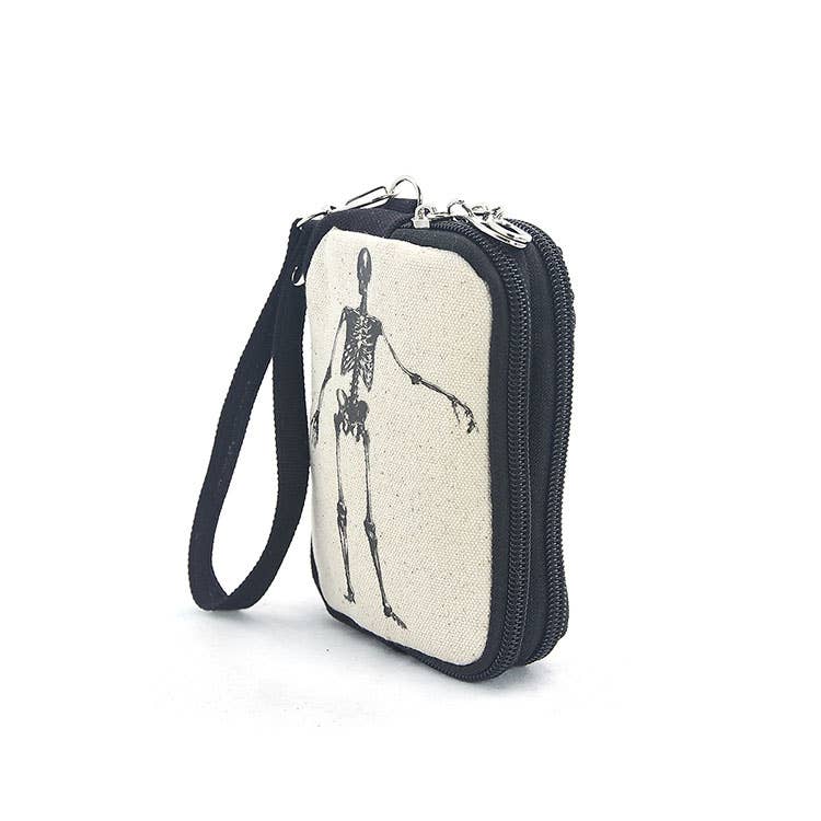 Skeleton Vintage Print Wristlet