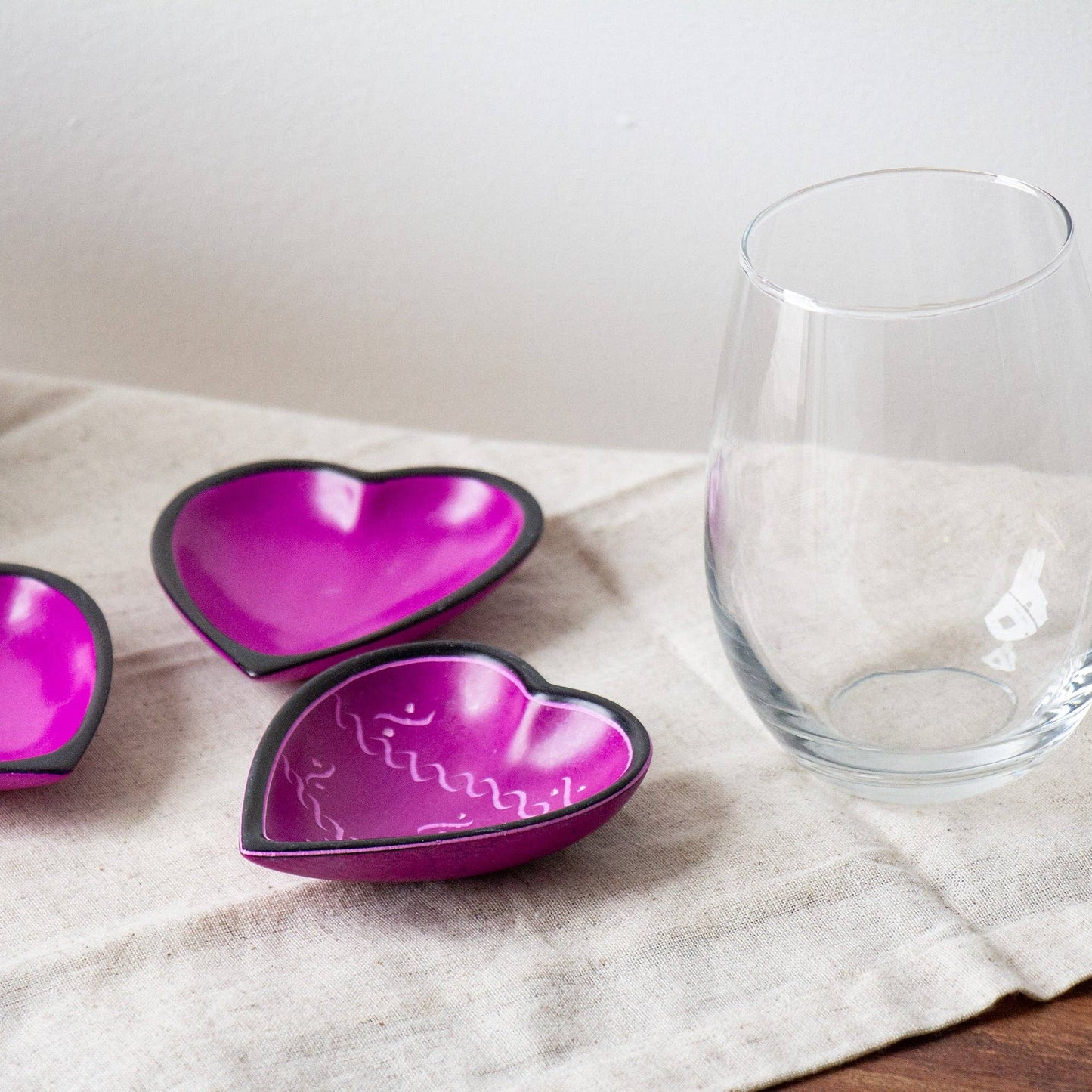 Fuchsia Soapstone Heart Bowl