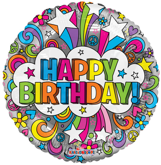 Shooting Stars Happy Birthday Foil Balloon