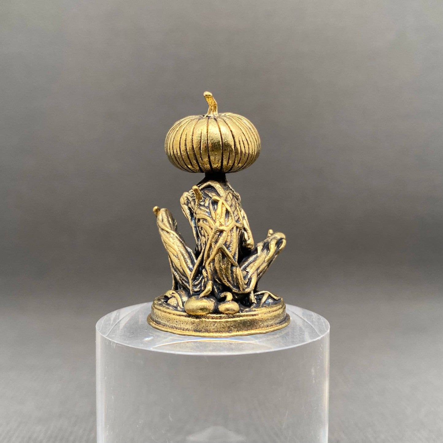 Brass Pumpkin Ghost Figurine