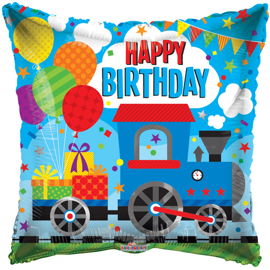 Train Happy Birthday Foil Balloon