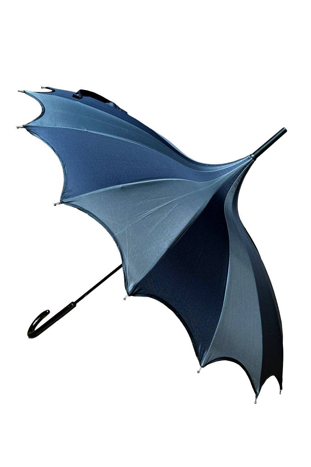 Batwing Pagoda Umbrella - Black & Gray Striped