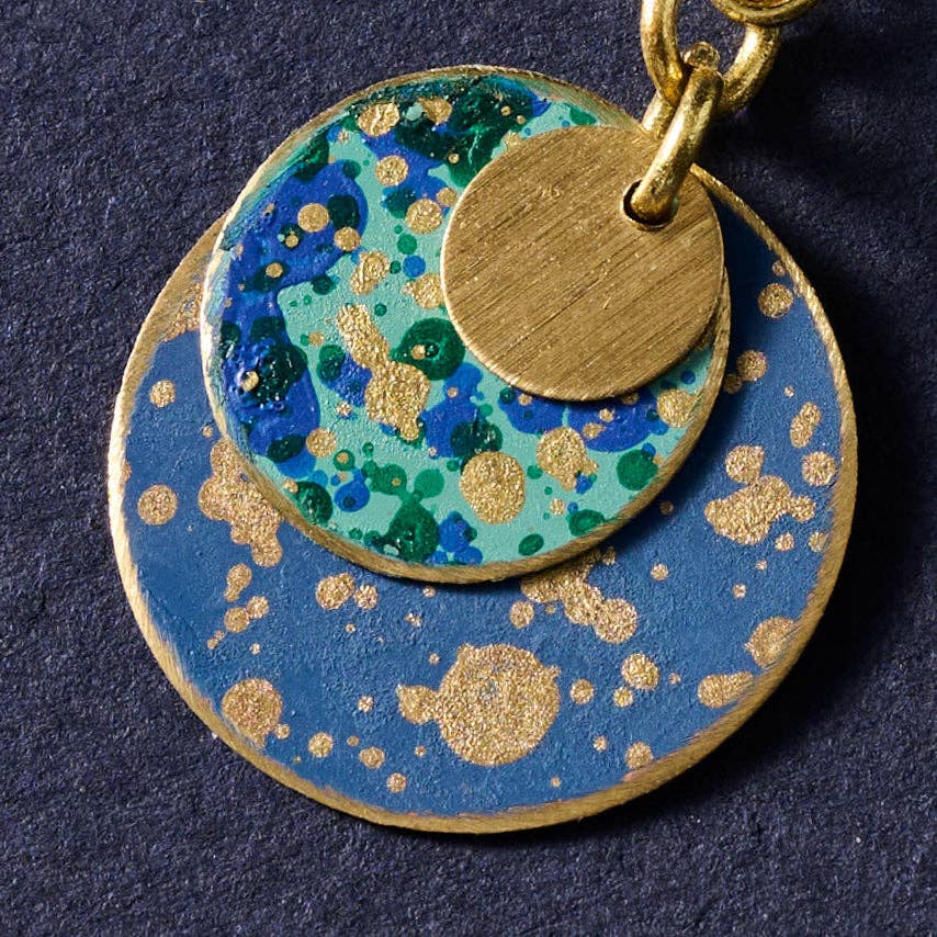 Asha Patina Disc Drop Earrings