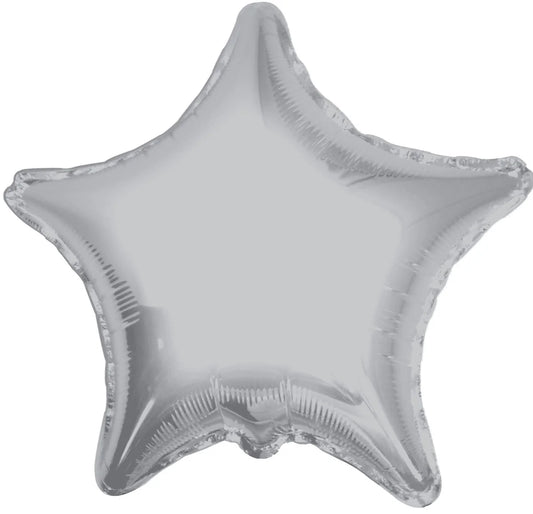 19" Silver Star Foil Balloons