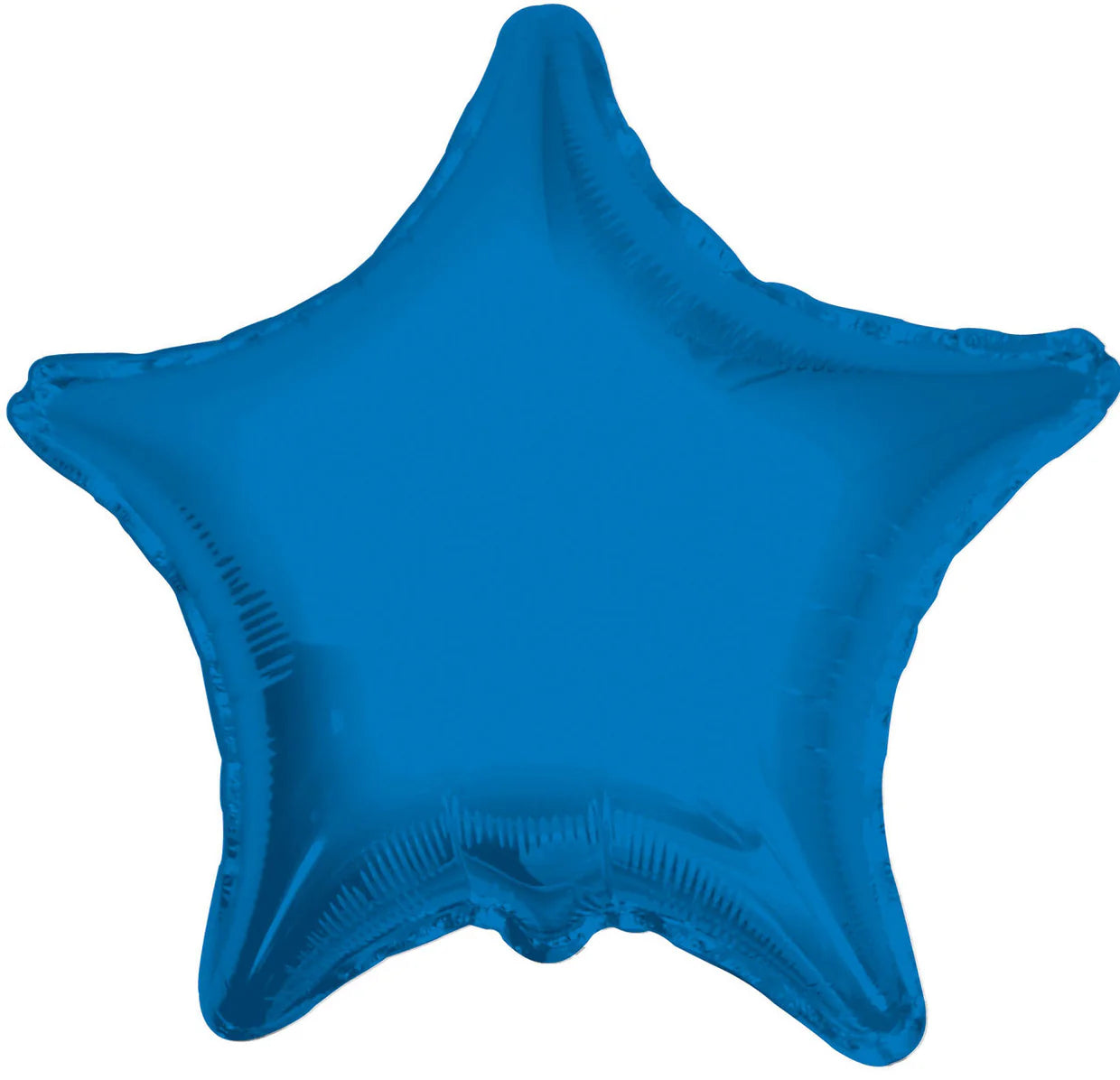 Blue star shaped balloon on a white background