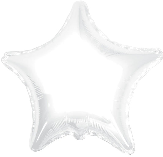 19" White Star Foil Balloons