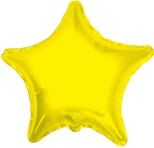 18" Yellow Star Foil Balloons