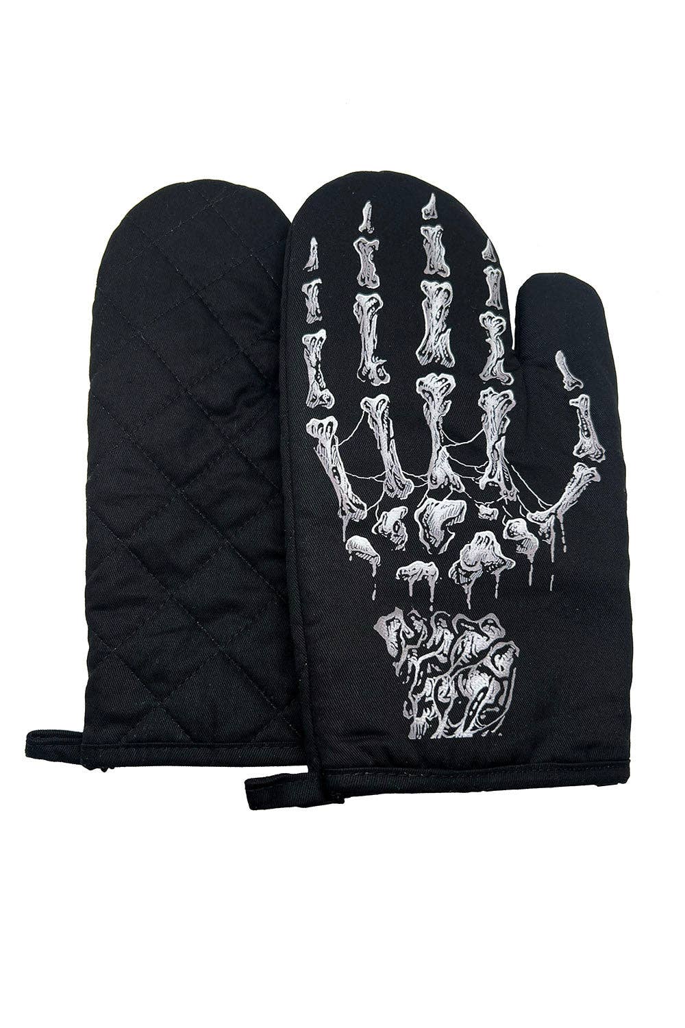 Skeleton Hand Oven Mitts - Set of 2