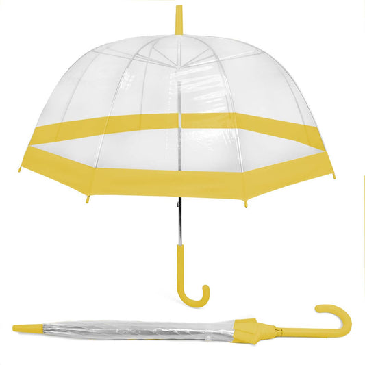 See-Thru-Bubble Wind-Resistant Premium Clear Umbrella - Yellow