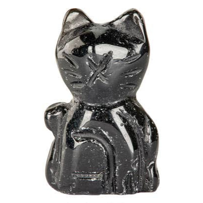 Gemstone Cat - Black Obsidian
