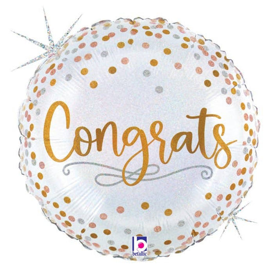 18" Congrats Confetti Mylar Balloon