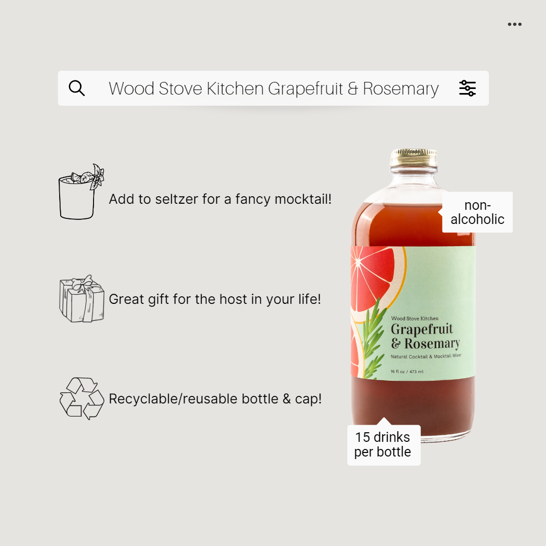 Grapefruit & Rosemary Cocktail & Mocktail Mixer 16 fl oz