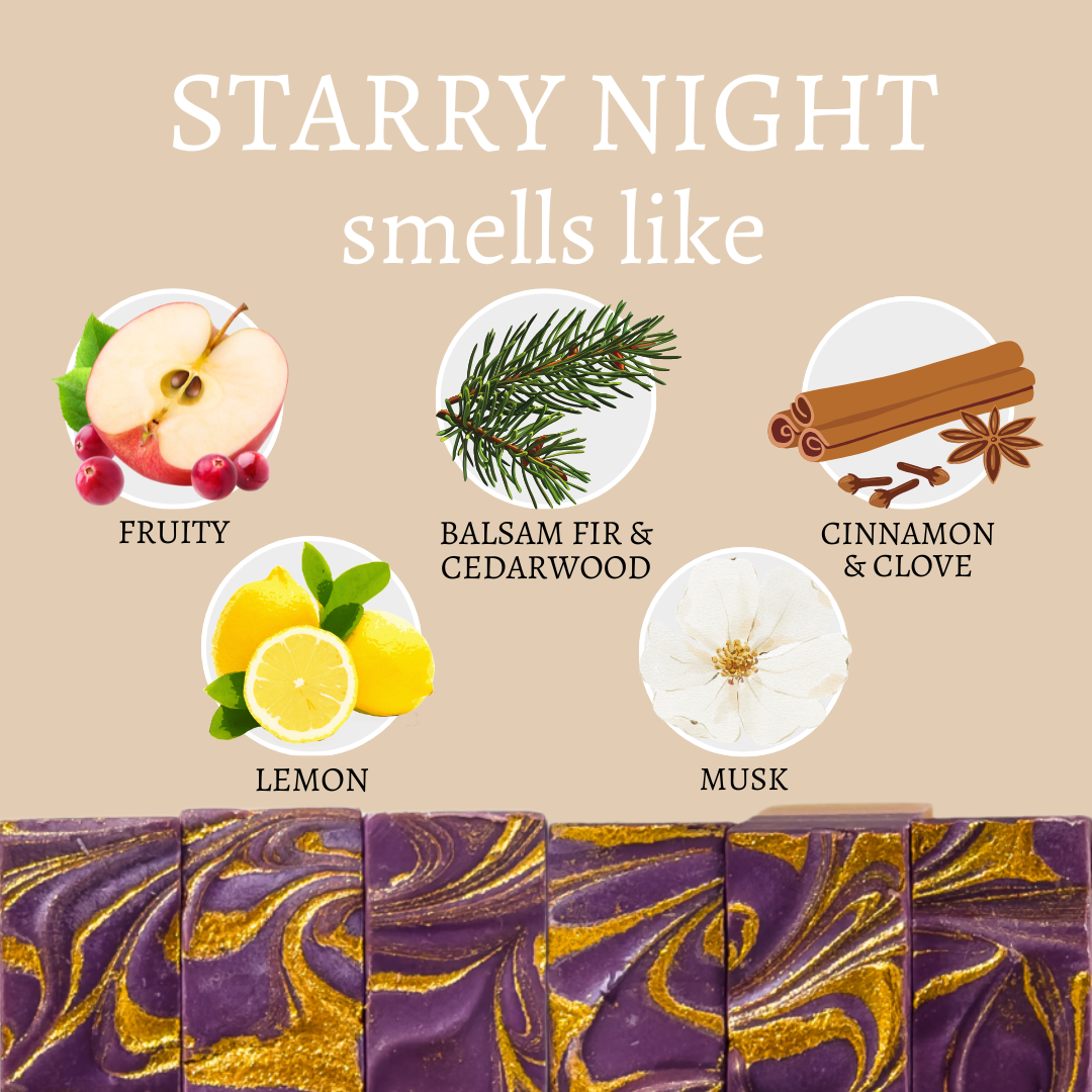 Starry Night Holiday Handmade Bar Soap - 4oz