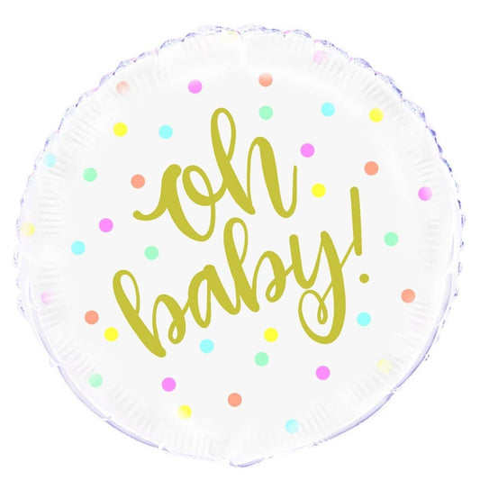18" Baby Shower 'Oh Baby' Mylar Balloon
