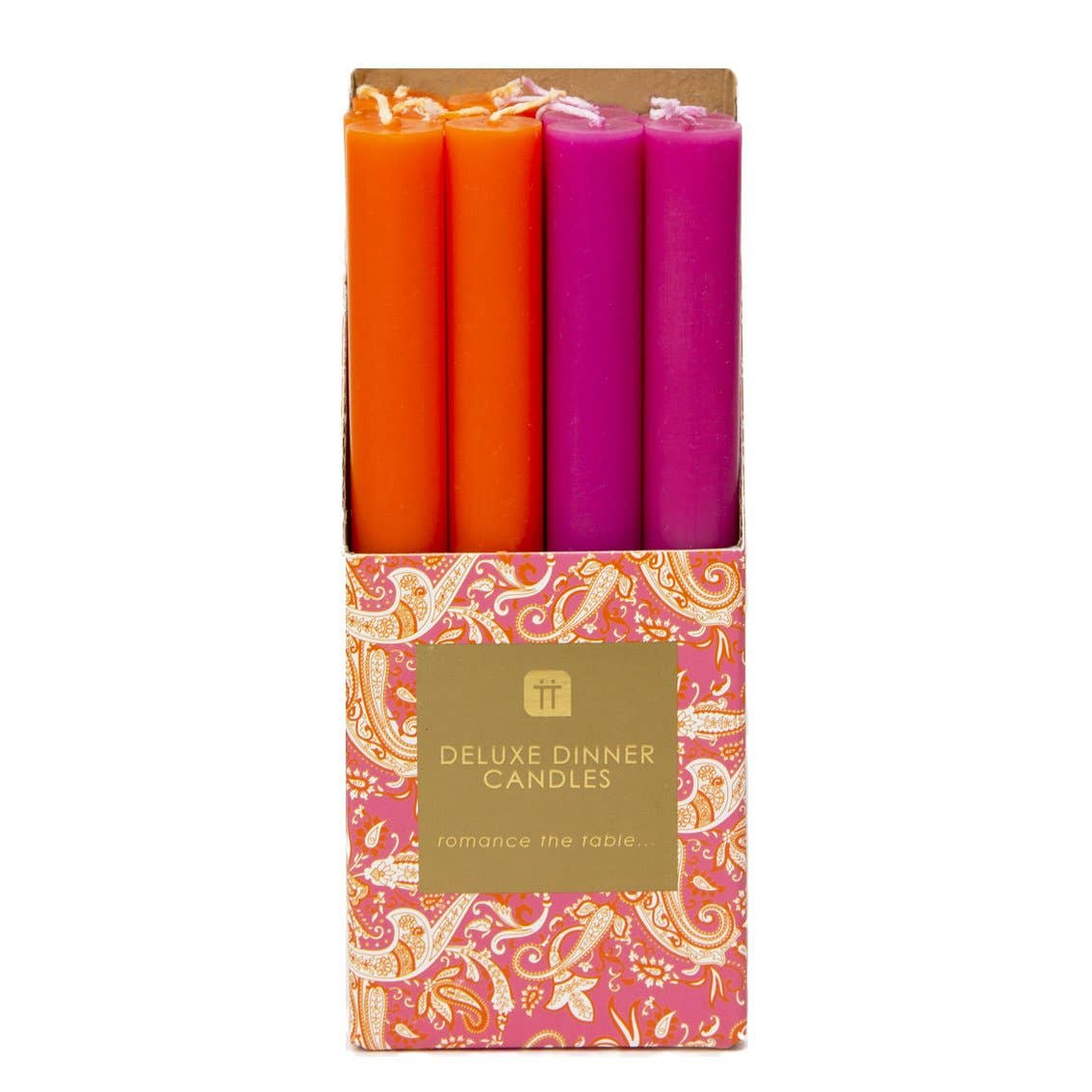 Inner Orange and Pink Dinner Candles - Home Décor