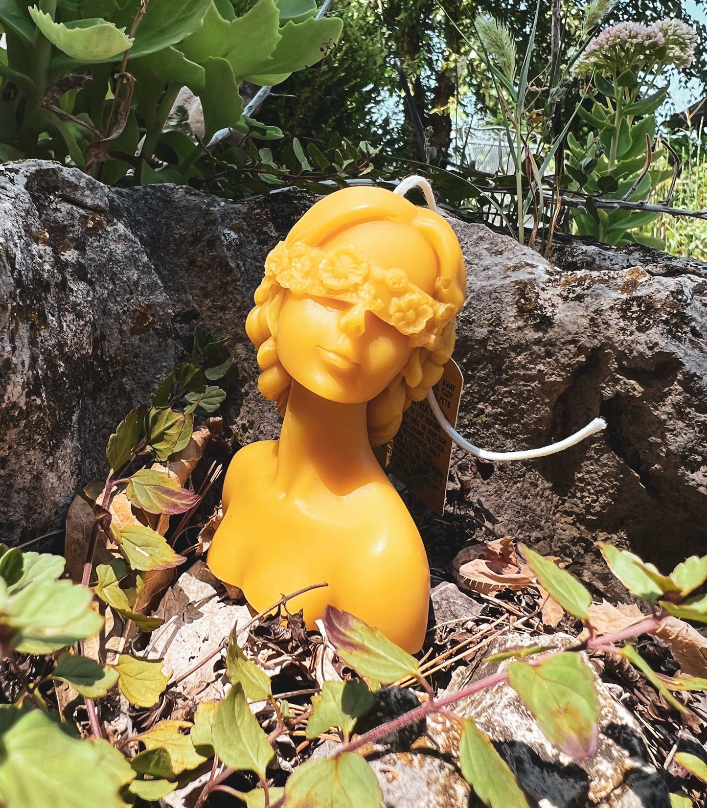 Blindfolded Goddess Candle - 100% Beeswax - Handmade