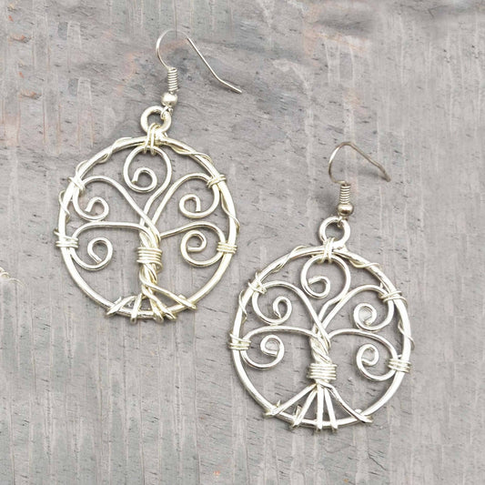 Tree of Life Silver Plated Earrings