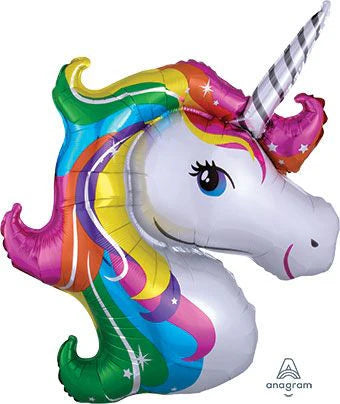 33" Rainbow Unicorn Shape Foil Balloons