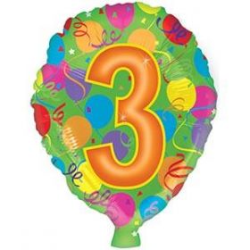 18" #3 Birthday Foiltex Balloon