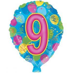 18" #9 Birthday Foiltex Balloon