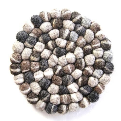 Grey Felt Ball Trivet