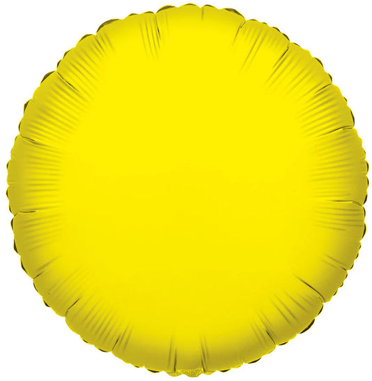 18" Metallic Yellow Circle Foil Balloons