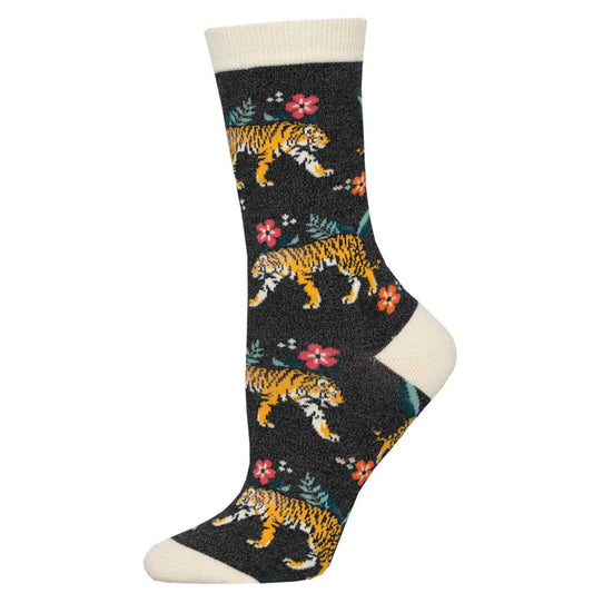 Tiger Floral Bamboo Socks