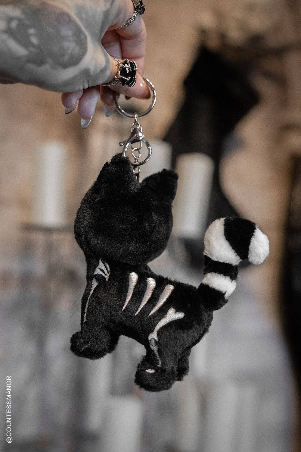 Skelekitty Plush Keychain